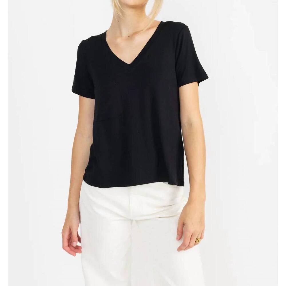 NEW YANA K pia short sleeve top in black
